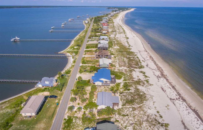 Drone shot of Alligator Point