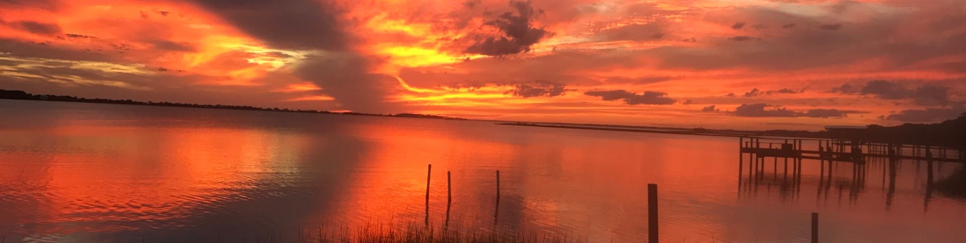 Sunset over water in Alligator Point